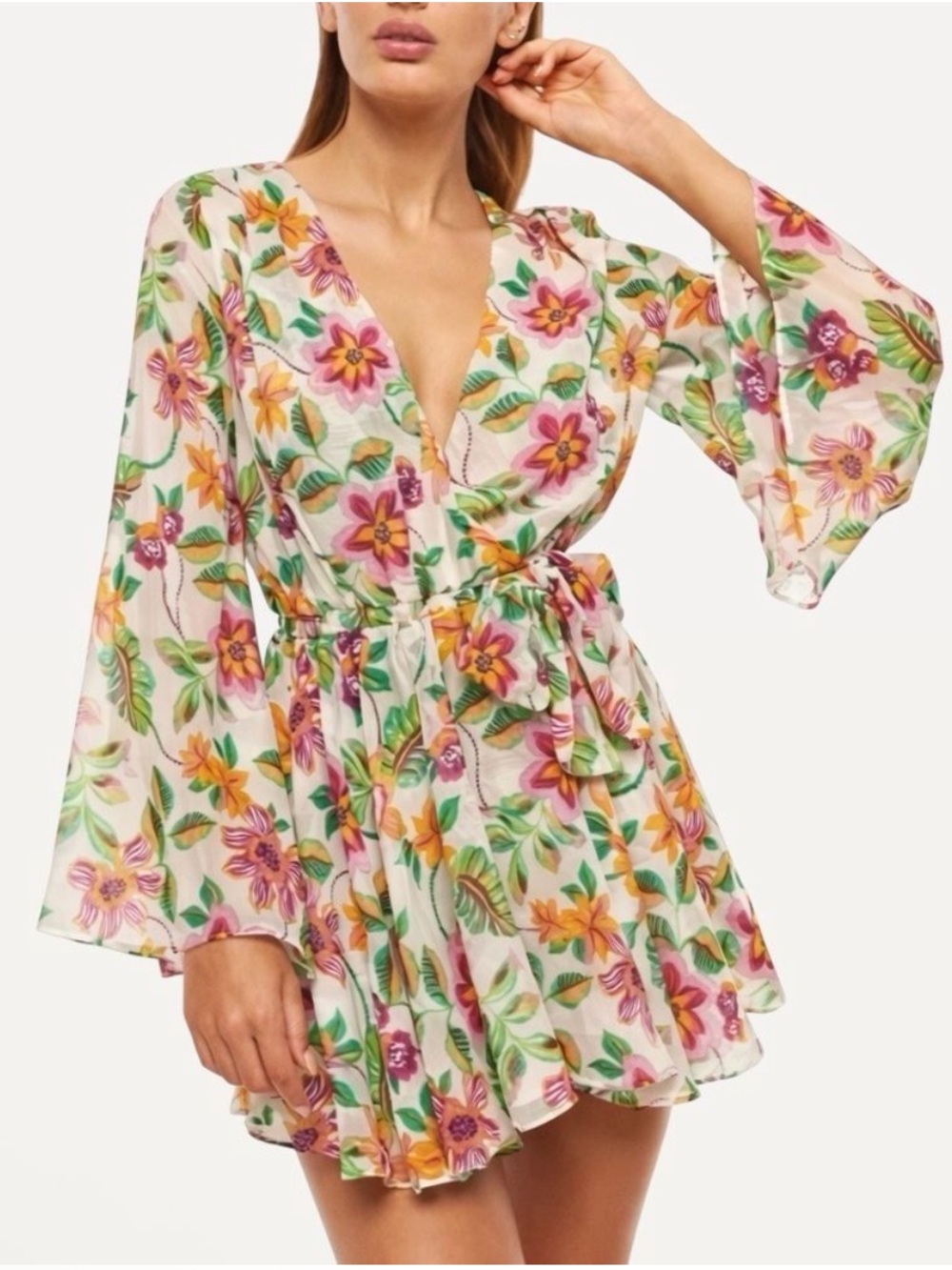 NWT MISA Los Angeles Kaia Dress in Flora Exotica Flirty Romantic Size Small S